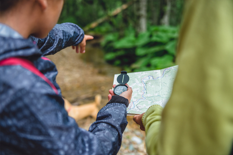 Map, Compass, and GPS Transponder